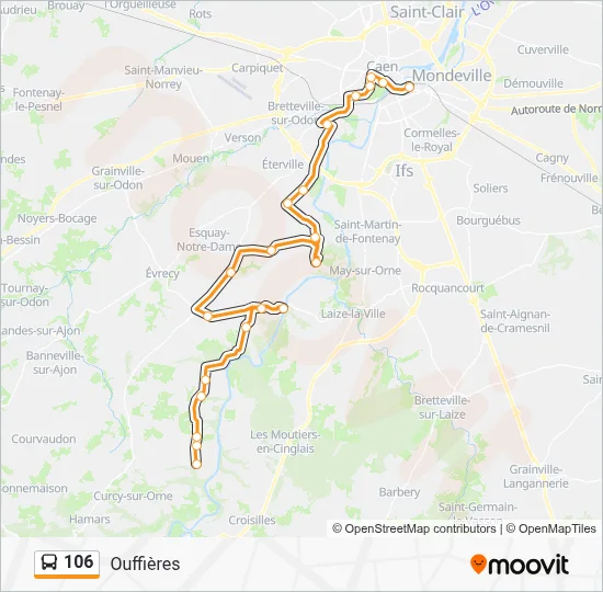 106 Bus Line Map