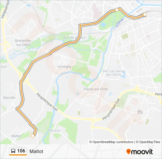 106 Bus Line Map