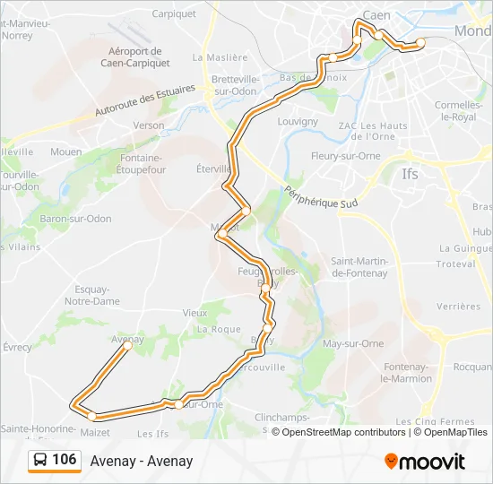 Mapa de 106 de autobús