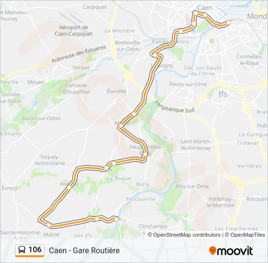 106 Bus Line Map