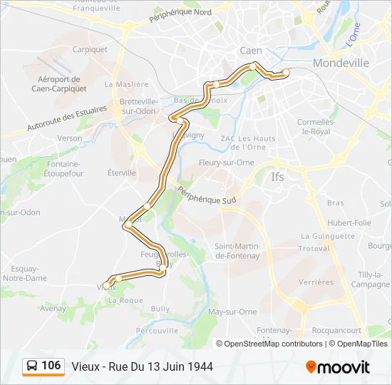 106 Bus Line Map
