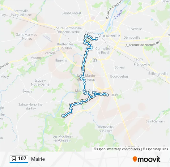 Mapa de 107 de autobús