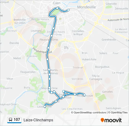 107 Bus Line Map