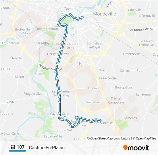 107 Bus Line Map