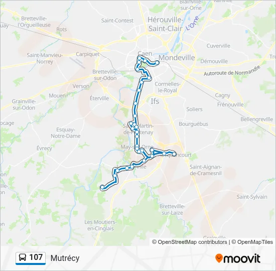 107 Bus Line Map