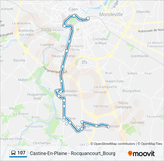 107 Bus Line Map