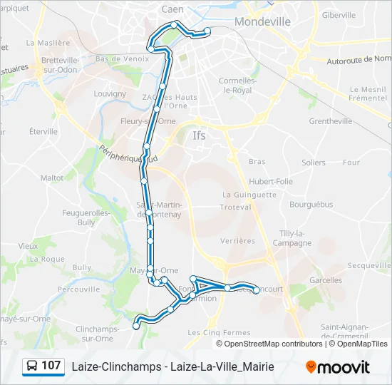 107 Bus Line Map