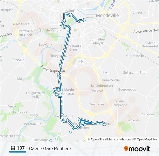 107 Bus Line Map