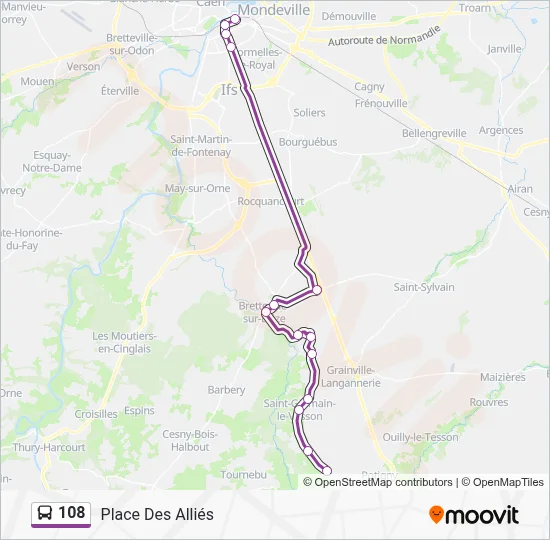 Mapa de 108 de autobús