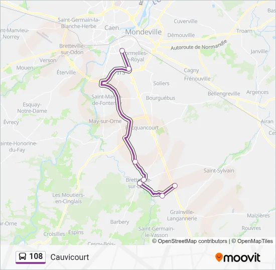 Mapa de 108 de autobús