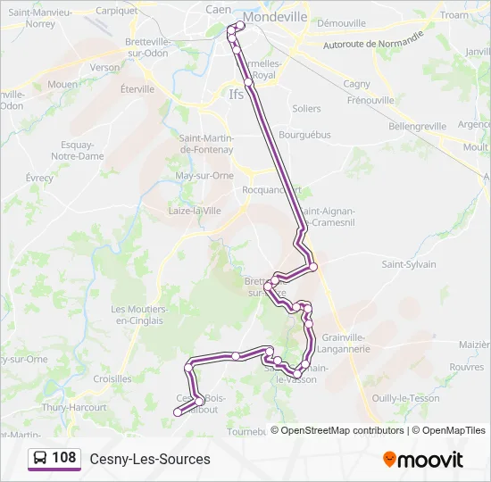 108 Bus Line Map