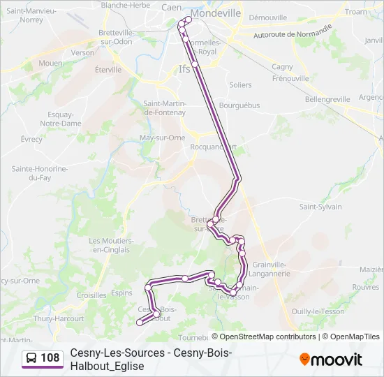 108 Bus Line Map