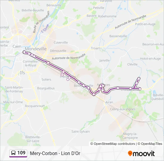 Mapa de 109 de autobús