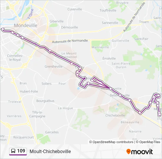109 Bus Line Map