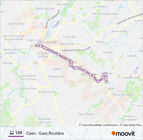 109 Bus Line Map