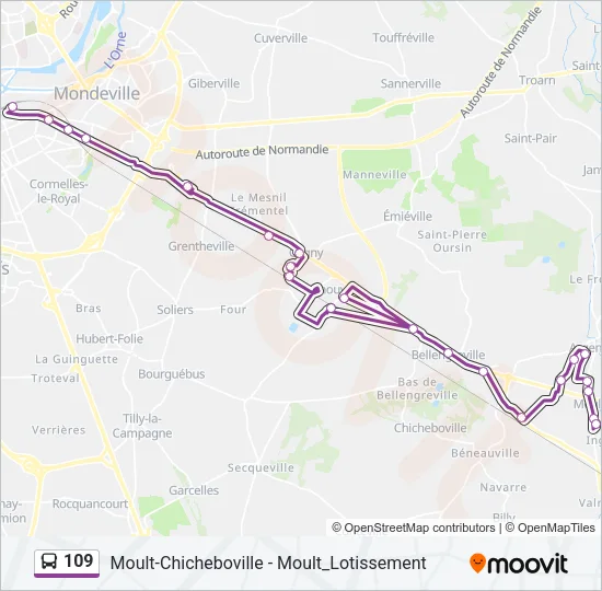 109 Bus Line Map