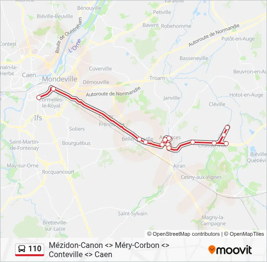 Mapa de 110 de autobús