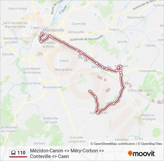 110 Bus Line Map