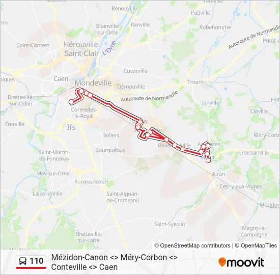 110 Bus Line Map