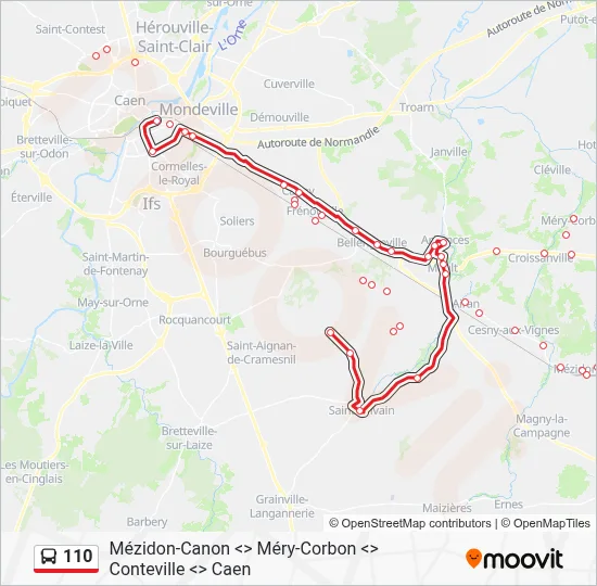 110 Bus Line Map