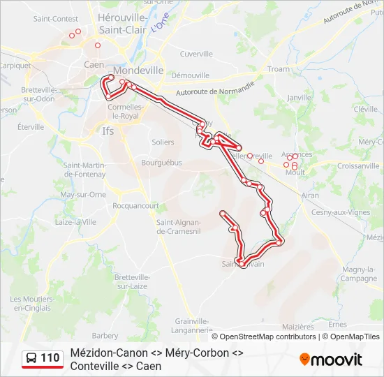 110 Bus Line Map