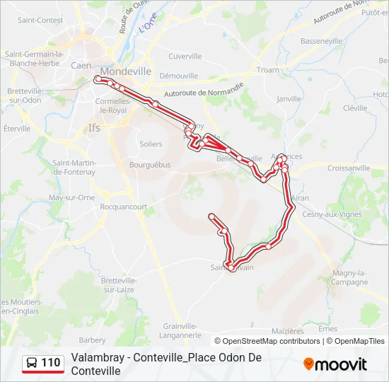 110 Bus Line Map