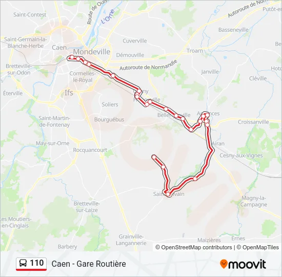 110 Bus Line Map