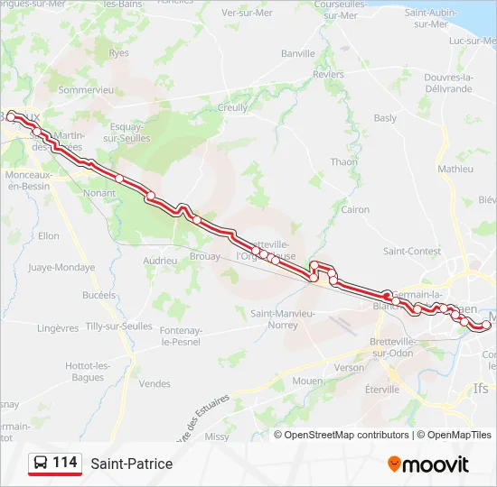 Mapa de 114 de autobús
