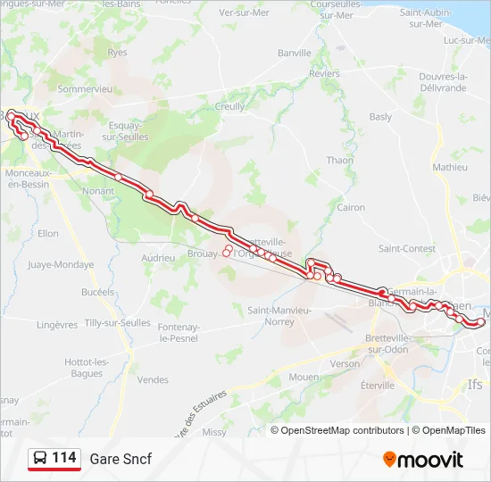Mapa de 114 de autobús