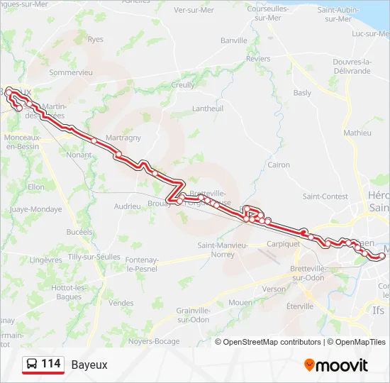 114 Bus Line Map