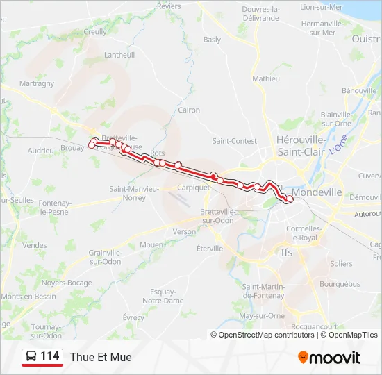 114 Bus Line Map