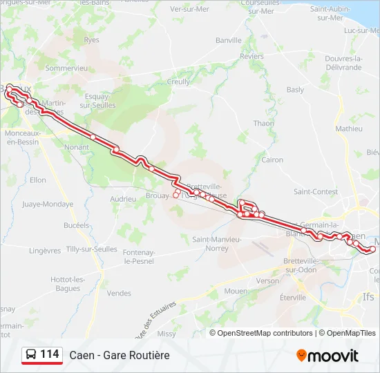 114 Bus Line Map