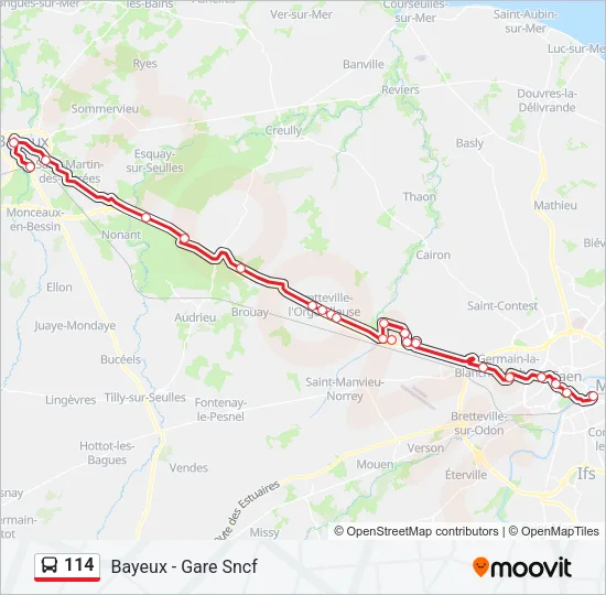 114 Bus Line Map