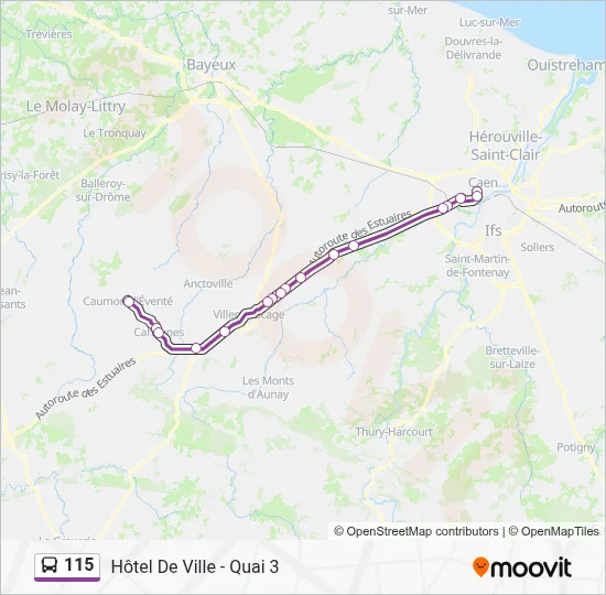 Mapa de 115 de autobús