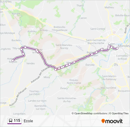 Mapa de 115 de autobús