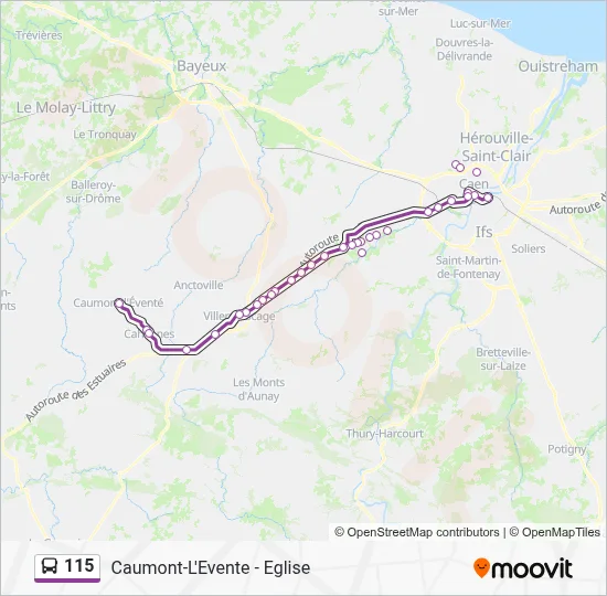 Mapa de 115 de autobús
