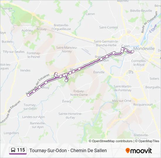 Plan de la ligne 115 de bus