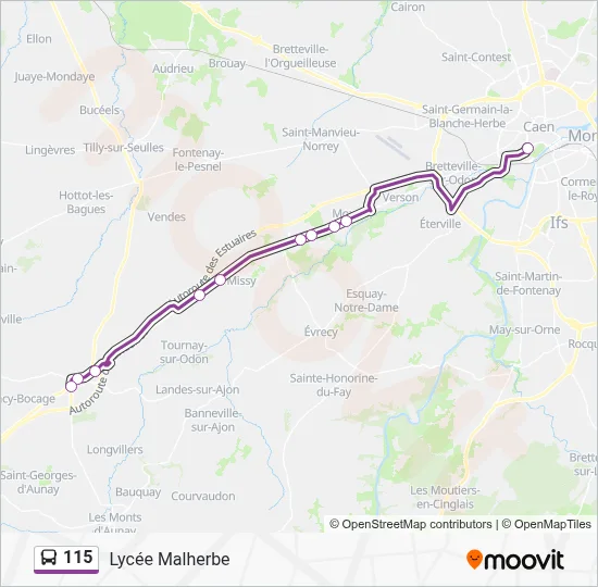 Mapa de 115 de autobús