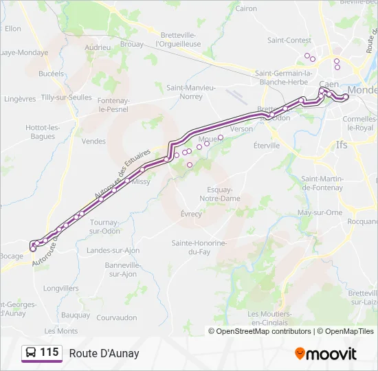 Mapa de 115 de autobús