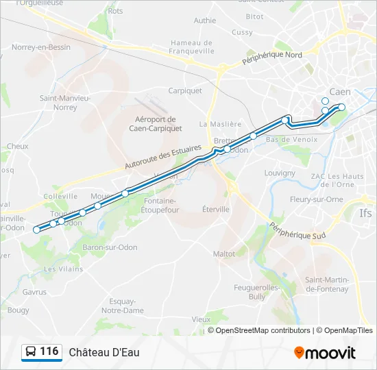 Plan de la ligne 116 de bus