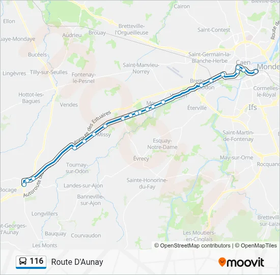 Mapa de 116 de autobús