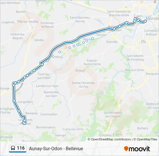 Plan de la ligne 116 de bus