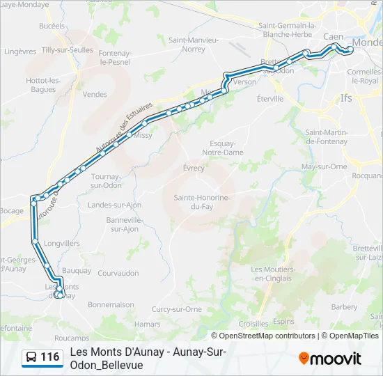 116 Bus Line Map