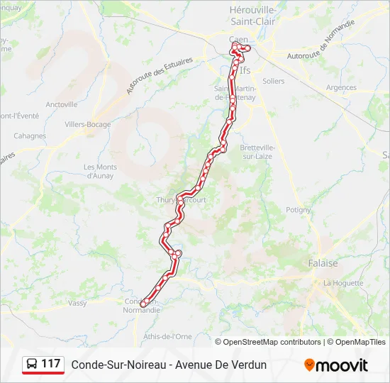 Mapa de 117 de autobús