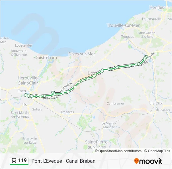 Mapa de 119 de autobús