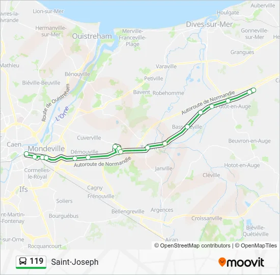 Plan de la ligne 119 de bus