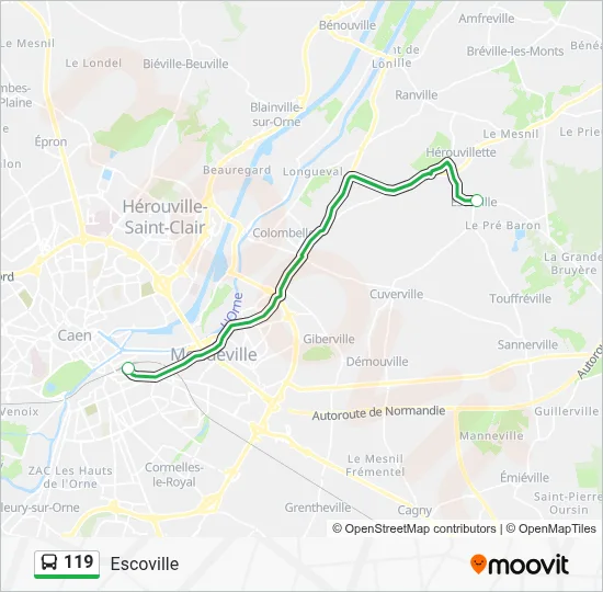 119 Bus Line Map