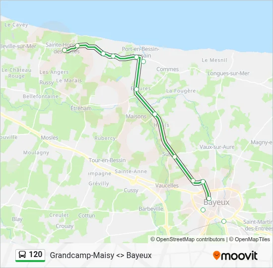 Plan de la ligne 120 de bus