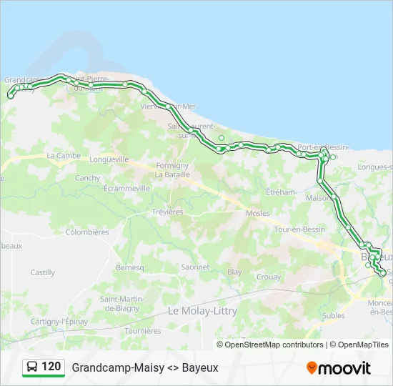 Mapa de 120 de autobús