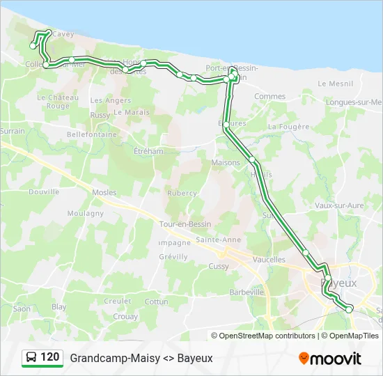 Plan de la ligne 120 de bus